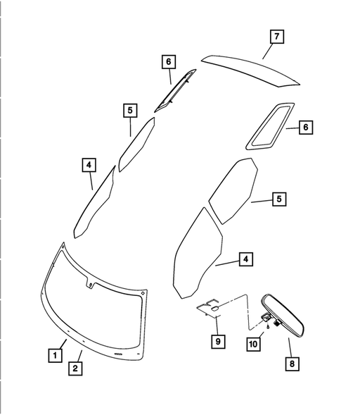 Glass and Interior Rear View Mirror for 2008 Dodge Magnum #0