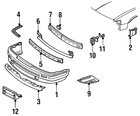 Bumper & Components - Front for 1987 Pontiac Grand Am #0