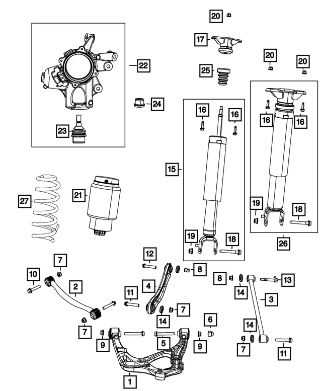 « 68077935AA – Rear Suspension : Couvercle De Boulon Bouchon pour Mopar Image »