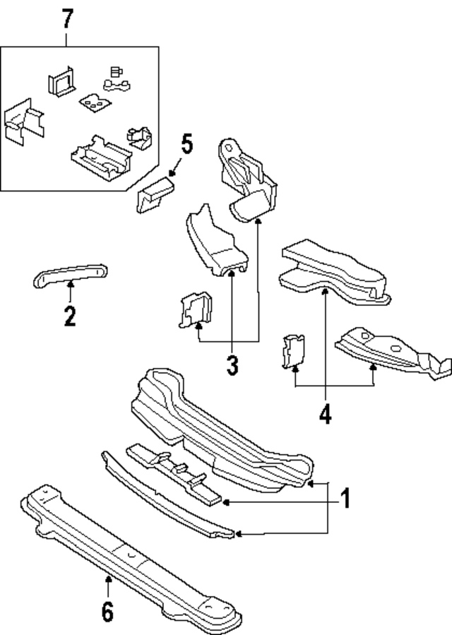 4878115AA - Belts &amp; Cooling: Radiator Support Tie Bar for Mopar Image