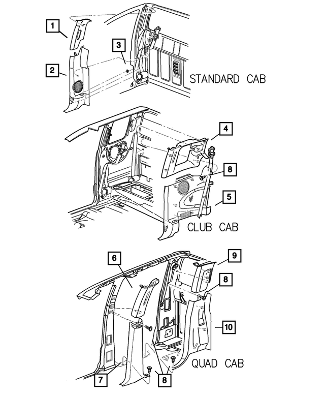 5JL07XDVAA - Interior Trim: Quarter Trim Panel, Left for Mopar Image
