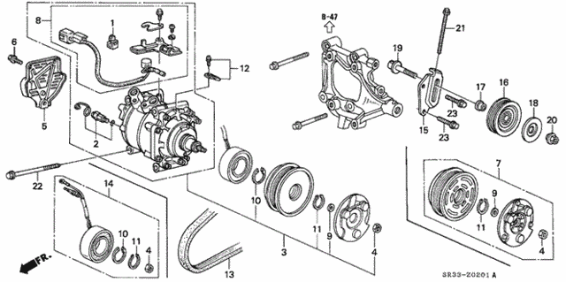 A/C Compressor (Sanden) (2) for 1993 Honda Civic #0