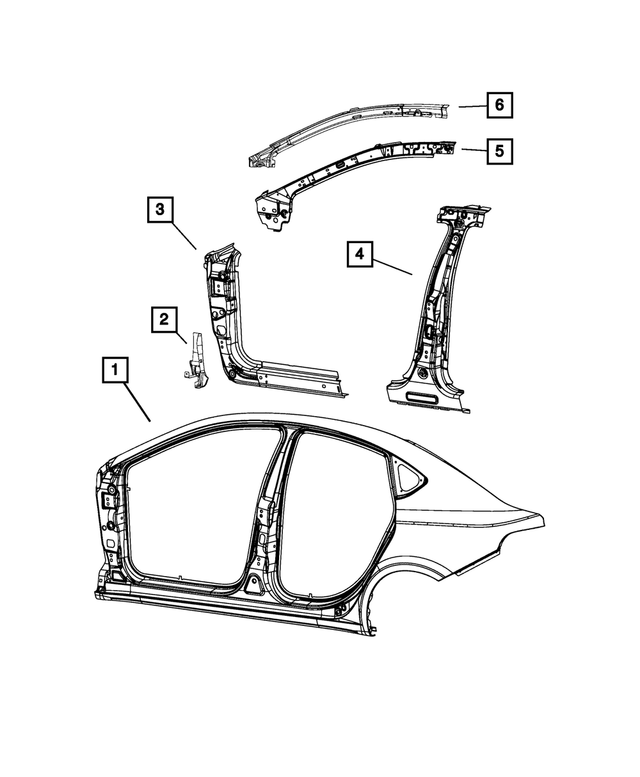 68080997AE - Body Sheet Metal Except Doors: A-pillar Reinforcement, Left, Inner for Mopar Image