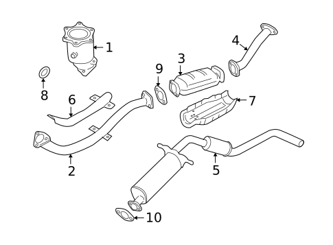 Exhaust Components for 2000 Nissan Xterra #0