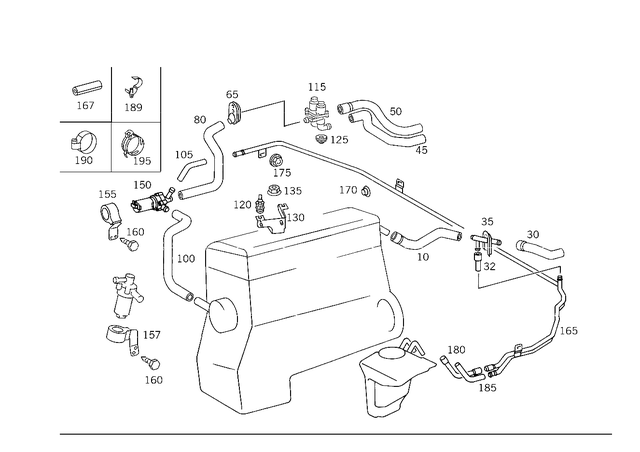2028323694 - Heating and Ventilation: Hose for Mercedes-Benz: 500E, C220, C230, C280, C43 AMG Image image