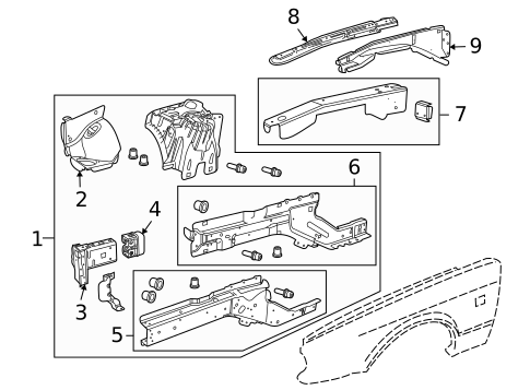 Structural Components & Rails for 2009 Jaguar Vanden Plas #0