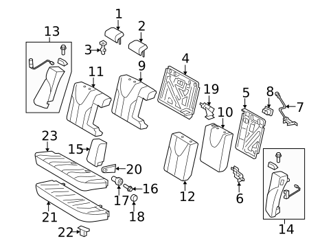 Rear Seat Components for 2011 Toyota Camry #1