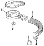 J5463866 - Engine: Air Duct Adapter for Jeep: CJ7, Grand Wagoneer, J10, J20, Scrambler, Wrangler Image