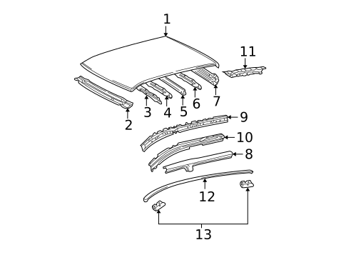 Roof & Components for 2005 Toyota Corolla #1