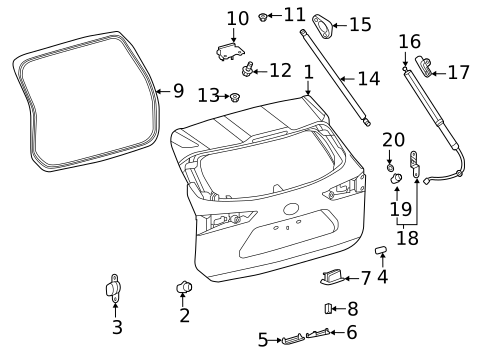 Gate & Hardware for 2021 Toyota Highlander #0