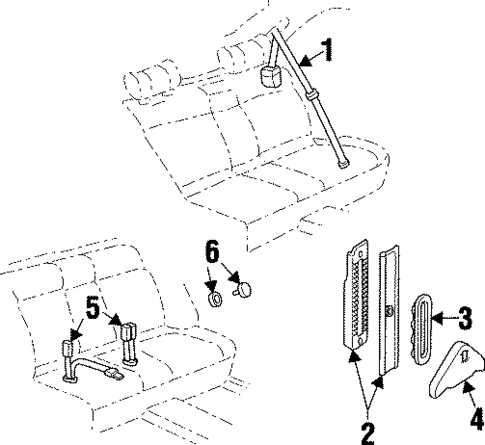 Rear Seat Belts for 1999 Cadillac Catera #0