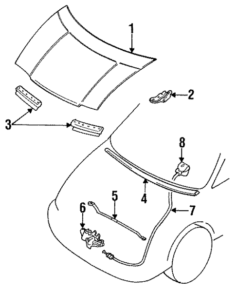 Hood & Components for 1994 Mitsubishi Expo #0