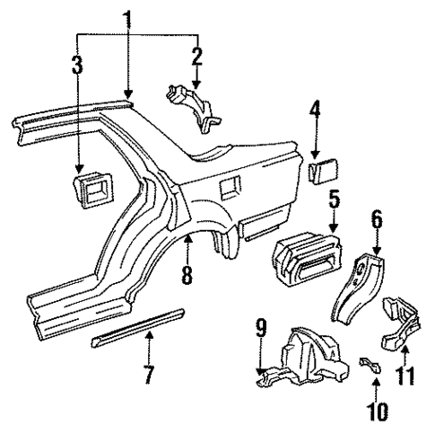 Quarter Panel & Components for 1992 Acura Vigor #0