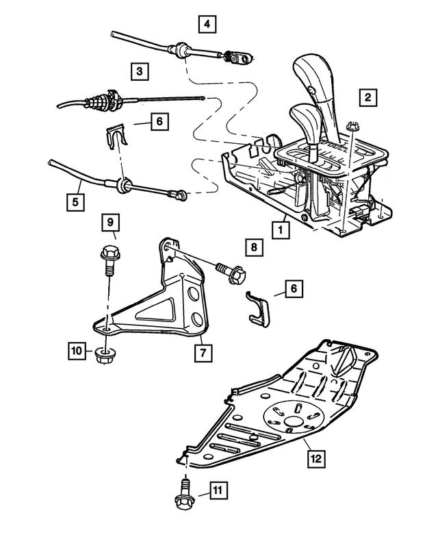 52109671AE - Transfer Case Model 242 [DHP]: Shifter Housing And Lever for Mopar Image