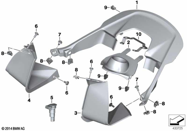 46638551662 - Frame and Mounting Parts: Cover Airbox -  for BMW-Motorrad Image