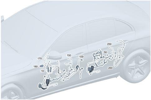 Door Wiring Harness and Door Control Unit for 1991 Mercedes-Benz 350 SD #0