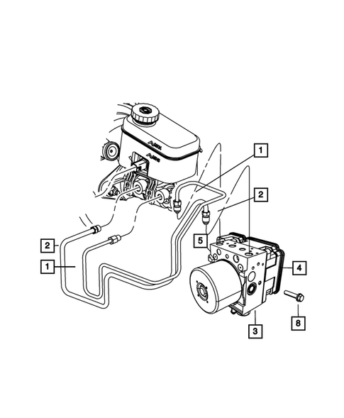 Hydraulic Control Unit, Brake Tubes and Hoses for 2008 Jeep Wrangler #4