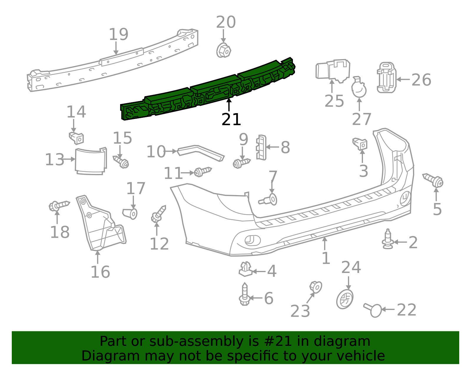 2011-2020 Toyota Sienna Bumper Impact Absorber 52615-08042 | Toyota ...