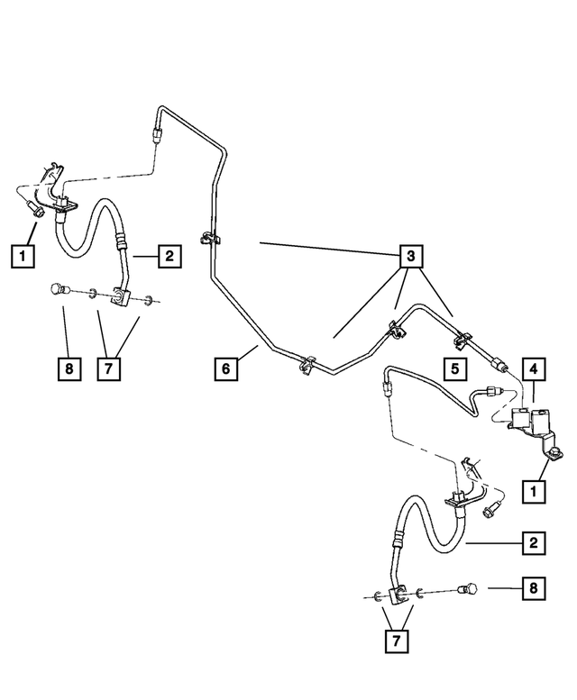 52013610AC - Service Brakes: Brake Hose, Right Or Left for Mopar Image