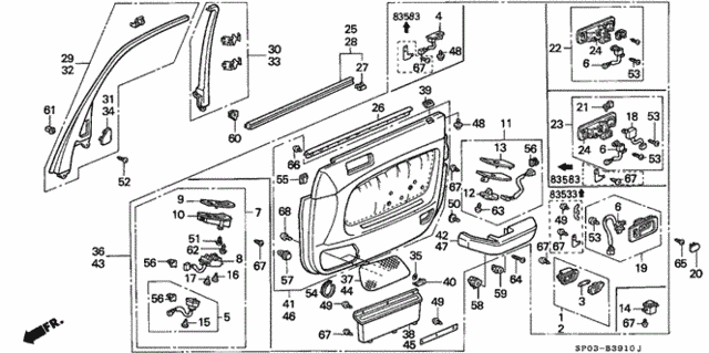 Front Door Lining for 1993 Acura Legend #0