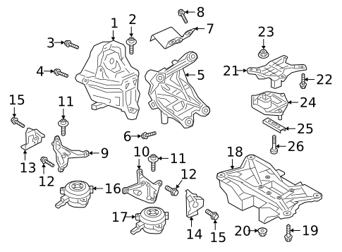 Engine & Trans Mounting for 2025 Audi A8 Quattro #0