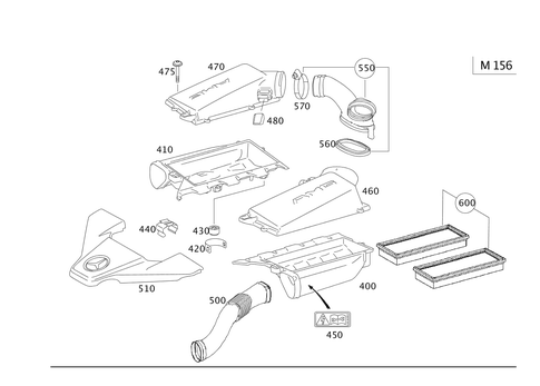 Air Intake, Gasoline Vehicles for 2008 Mercedes-Benz ML63 AMG #0