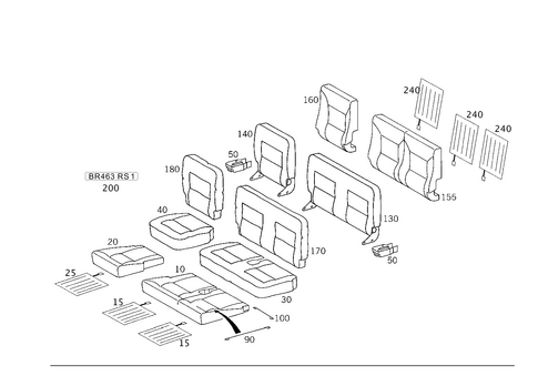 Rear Seat Bench Split (1/3: 2/3) for 2018 Mercedes-Benz G63 AMG #0