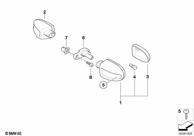 63137658964 - Lights: Turn Signal Lamp, White -  for BMW-Motorrad Image image