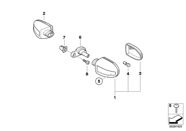 63132306801 - : Turn Indicator Holder for BMW-Motorrad Image