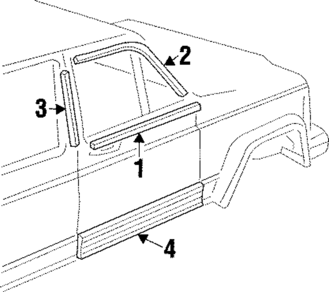 55175372AC - Body: Door Belt Molding for Mopar Image