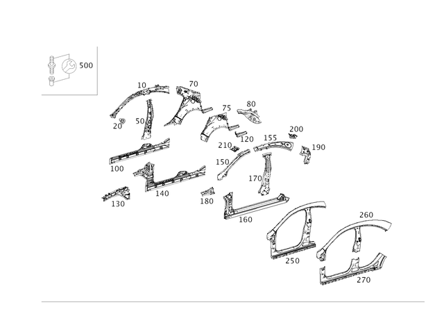 1176370700 - Side Panels: Reinforcement for Mercedes-Benz Image image