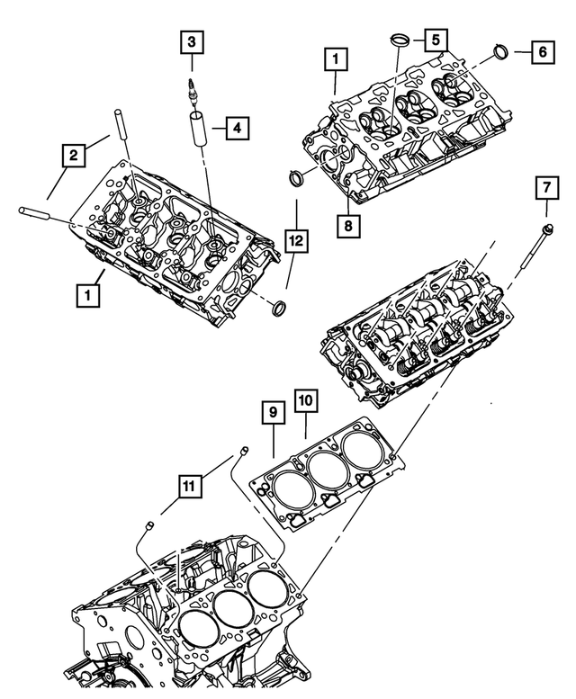 4792925AA - 4.0L Gas; Engine: Cylinder Head, Bare for Mopar Image image