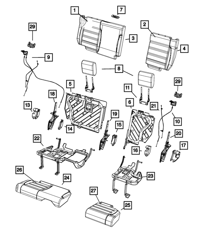 6CS50YSAAB - Interior Trim: Rear Seat Back Cover for Mopar Image
