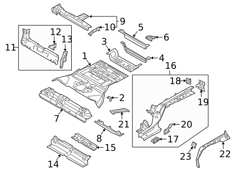 Rear Floor & Rails for 2021 Audi e-tron Quattro #0