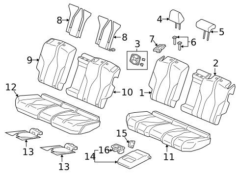 Rear Seat Components for 2019 Acura RDX #0