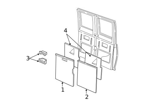 Interior Trim - Rear Door for 1998 Dodge B3500 #0