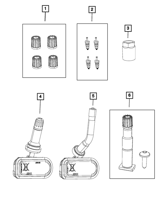 68206631AA - Wheels: Valve Stem Cap Kit for Mopar Image