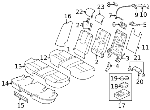 Rear Seat Components for 2010 Mercury Milan #0