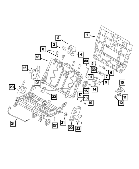 Rear Seats - Second Row - Adjusters, Recliners, Shields and Risers for 2018 Ram ProMaster City #0