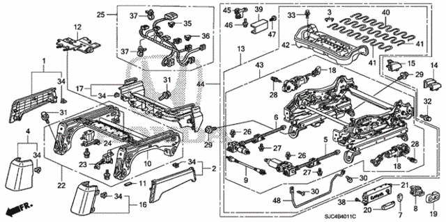 Front Seat Components (L.) (8Way Power Seat) (1) for 2007 Honda Ridgeline #0
