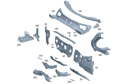 Firewall and Connecting Parts for 2016 Mercedes-Benz GLA 45 AMG&reg; #0