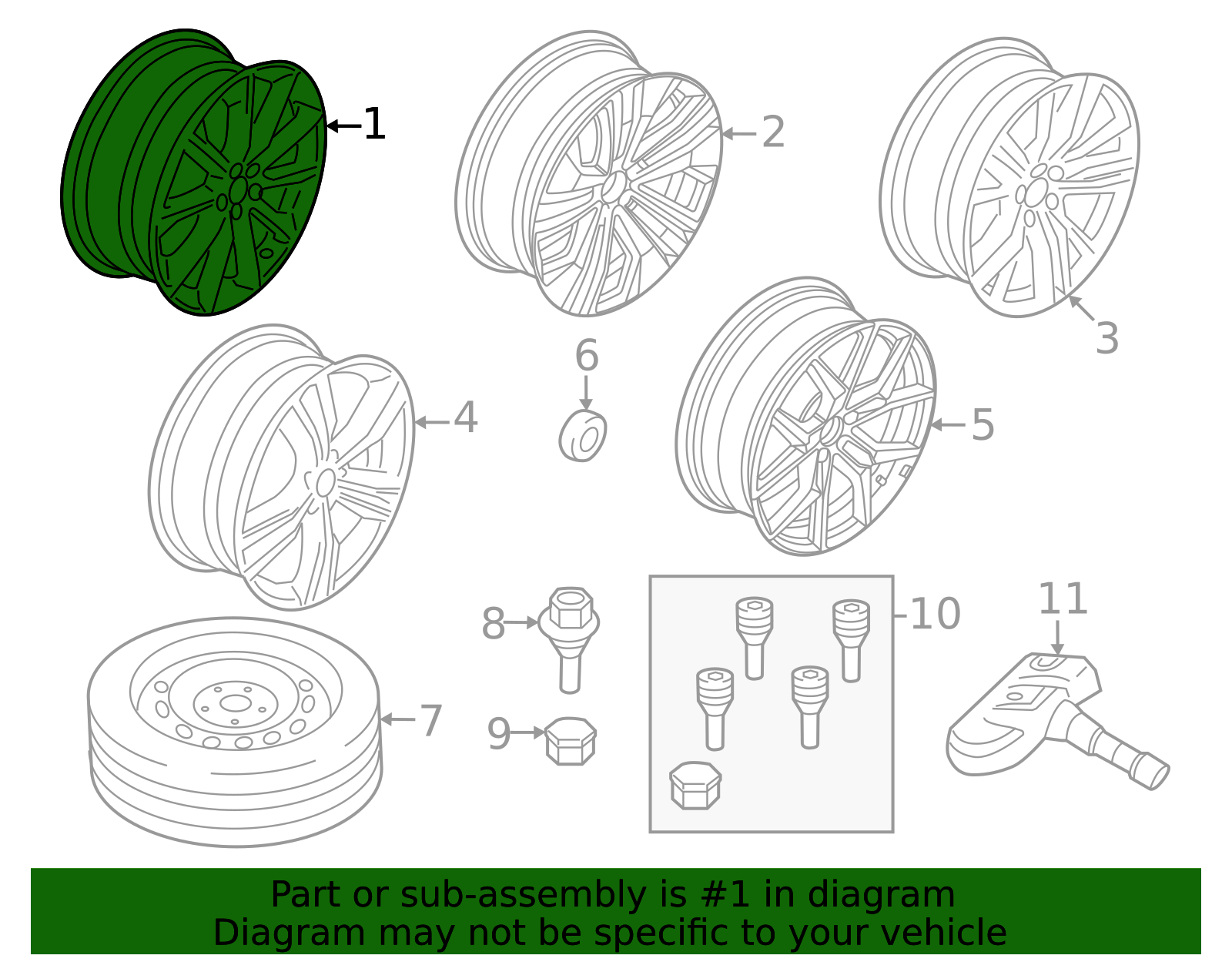 Genuine 19-Inch 5-V Spoke Tinted Silver Alloy Wheel for 2019-2024