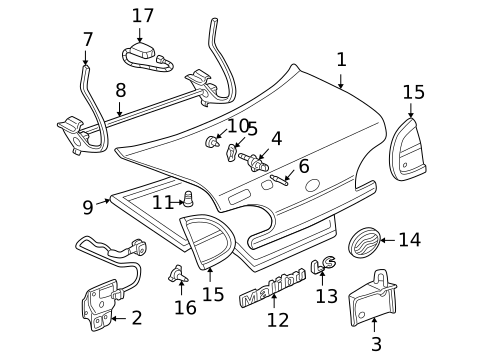 Trunk for 1999 Chevrolet Malibu #0