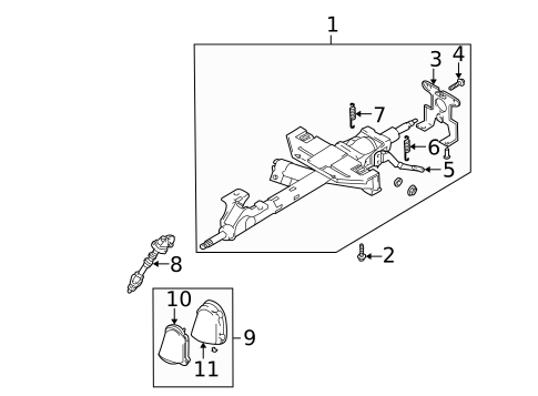 Steering Column Assembly for 2001 Hyundai Santa Fe #0