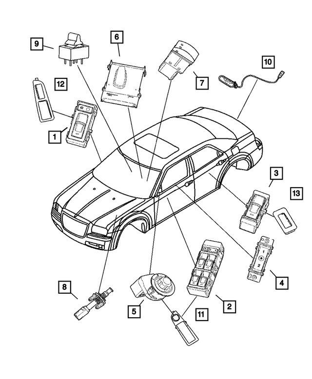 4602324AF - Electrical: Power Window Switch, Right for Mopar Image