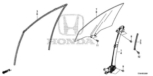 Front Door Glass  - Regulator for 2014 Honda Accord #0
