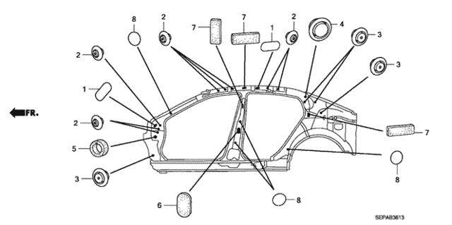 Grommet (Side) for 2008 Acura TL #0