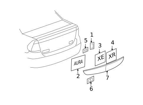 Exterior Trim - Trunk for 2008 Saturn Aura #0