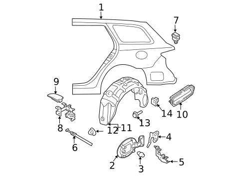 Quarter Panel & Components for 2005 Mazda 6 #2