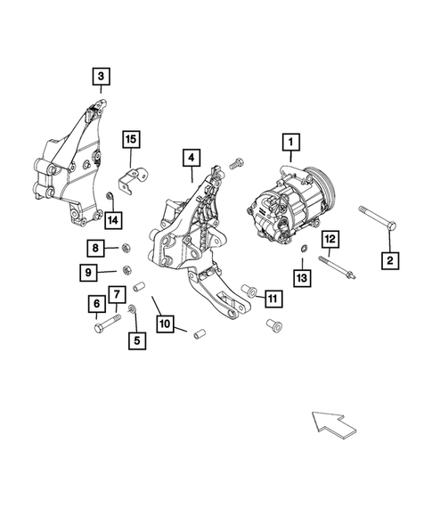 Air Conditioner Compressor and Mounting for 2017 Jeep Renegade #1